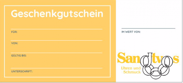 Artikelbild 1 des Artikels Sandtvos Uhren und Schmuck Gutschein € 25,-