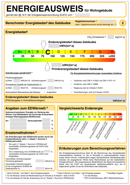 Artikelbild 1 des Artikels Energieausweis verbrauchsorientiert 1-2 WE